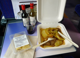 Lunch from the cafe-bar on the train to Barcelona