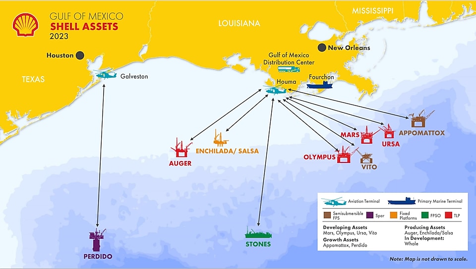 Shell operated assets map