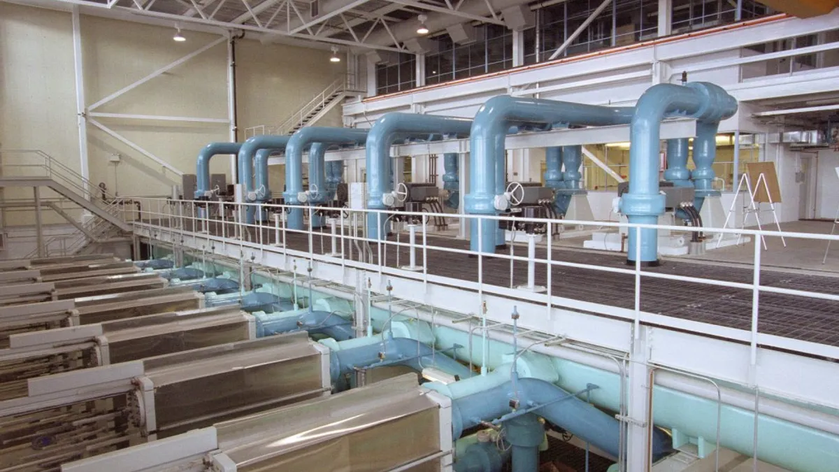 An interior of a lake source cooling system at Cornell University in Ithaca, New York