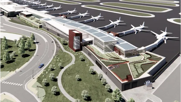 An aerial rendering of the expansion project at the north end of Minneapolis-St. Paul International Airport's Terminal 2