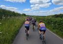The nine members of Langport Cycle Club began their journey on June 22 at sunrise