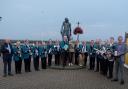 Members of the West Somerset Brass Band, with author Jill Newton centre right