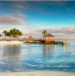 Beach hut in Nassau, Bahamas