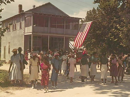 A Fourth of July celebration. St. Helena Island, South Carolina. (The building today houses the Gullah Grub restaurant.)