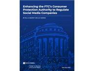 Cover of report reading "Enhancing the FTC's Consumer Protection Authority to Regulate Social Media Companies"