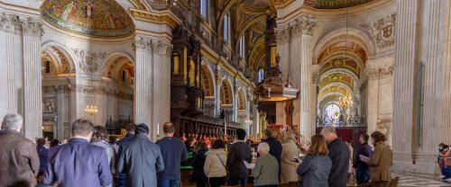 worshippers eucharist sunday services congregation