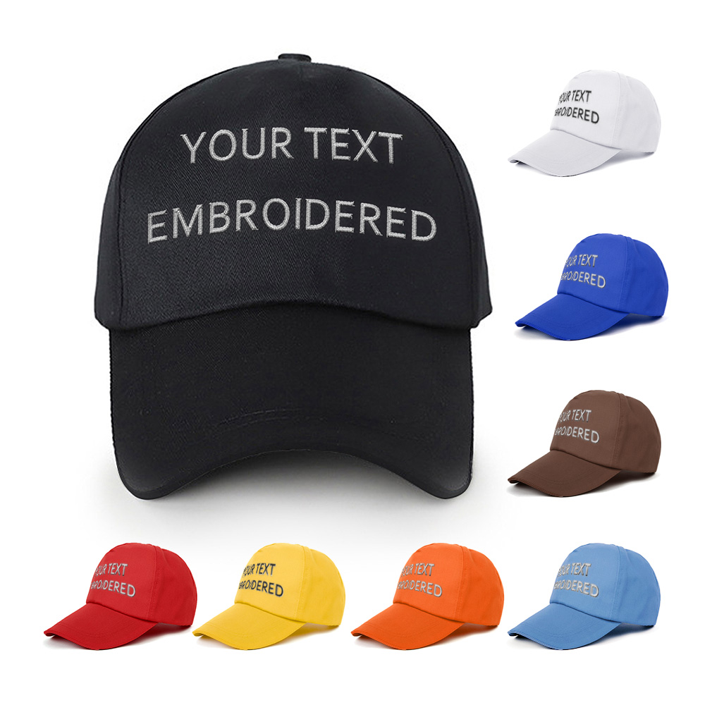 Personalized Embroidery Baseball Cap 100% Cotton Personalized Cap Your Text here 5 Panel Structured Embroidered Classic