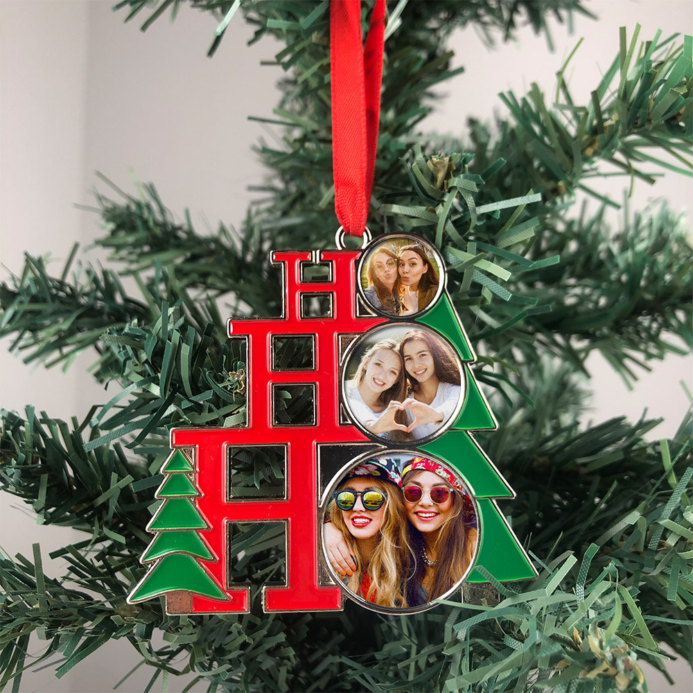 Custom Photo Christmas Metal Ornament