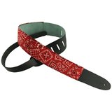 Perri's Guitar Strap 100% Leather - Art Print Fabric Designs P25M-10