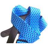 Strong, Striking  & Supple Guitar Strap - Blue Cubes