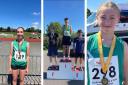 Lauren Gassner, Al Virgilio, and Lowri Prosser with their medals