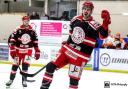 Swindon Wildcats forward Tomasz Malasinski celebrates scoring against Telford Tigers Photo: KLM Photography