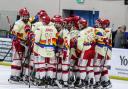 Swindon Wildcats' head coach Aaron Nell (left) is all smiles after beating Sheffield Steeldogs at the Link Centre earlier this season 		        Photo: KLM Photography