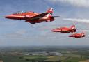 The Royal Air Force Aerobatic Team, The Red Arrows practise formation flying