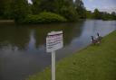 A notice on the bank of the lake in Warminster’s Lake Pleasure Grounds says it is closed due to