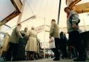 Shoppers in the Tented Market, December 1994.