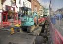 Roadworks in Devizes Market Place