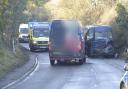 The scene of the crash on the A342