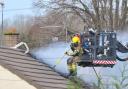 Emergency services at the fire in Penhill