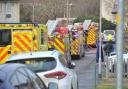 Emergency services at the fire in Penhill