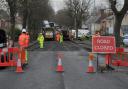 A road closure in Swindon