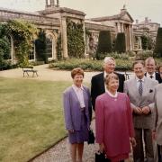 The Earl of Shelburne welcomes English Tourist Board chairman William Davis to Bowood House in June 1991