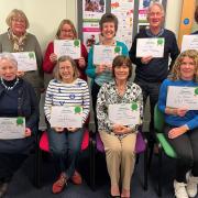 Back row (L-R): Ann Haunton, Linda Shawyer, Marilyn Kempshall, Nigel Musgrove, Valerie Sanders  Front row (L-R): Brenda Barber, Ros Wilson, Daphne Helyer, Emma Richardson