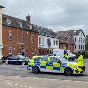 A forensic tent was placed around the scene of the incident