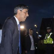 Prime Minister Rishi Sunak arrives at Northallerton Leisure Centre in Northallerton, North Yorkshire, for the count for the Richmond and Northallerton constituency in the 2024 General Election. Picture date: Friday July 5, 2024.