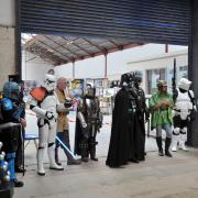 An art exhibition in Swindon town centre saw Daleks and Stormtroopers greeting guests