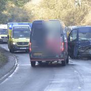 The scene of the crash on the A342