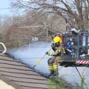 Emergency services at the fire in Penhill