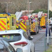 Emergency services at the fire in Penhill