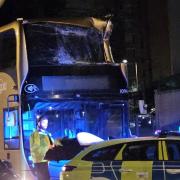 A Stagecoach bus after a crash in Swindon