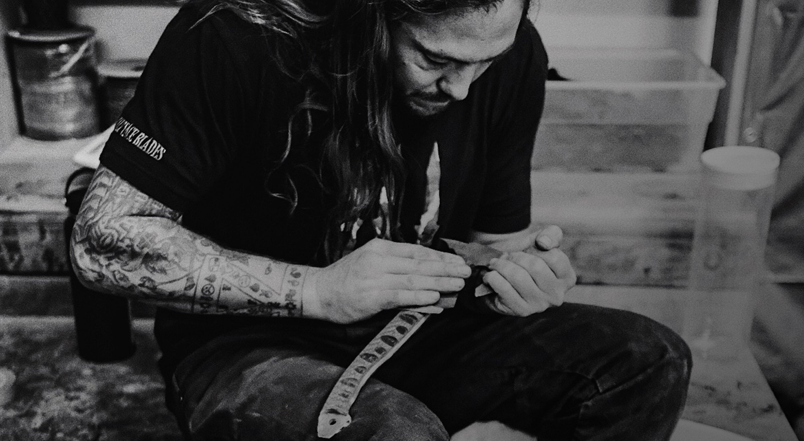 Man working on a piece of wood