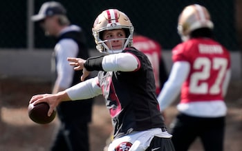 San Francisco 49ers quarterback Brock Purdy in training in Las Vegas before the Superbowl