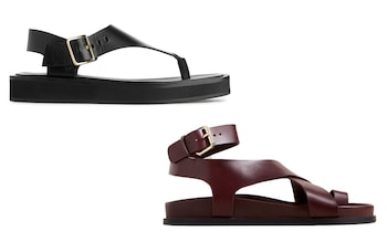 Leather sandals, £139, Arket; Leather sandals, £180, A. Emery
