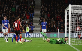 Emiliano Marcondes scores Bournemouth's third - Bournemouth thrash Everton in dress rehearsal of Saturday's league clash