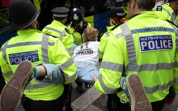 Activists from Youth Demand an anti Israel protest group are arrested by police for conspiracy to cause a public nuisance