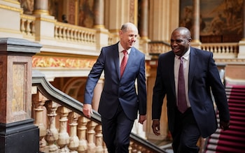 David Lammy, right, arrives at the Foreign Office on Friday