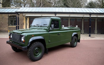 The Jaguar Land Rover pictured at Windsor Castle