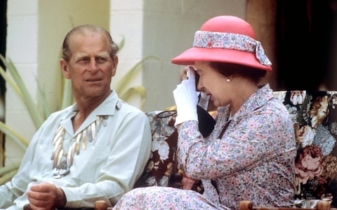 The couple during their visit to the Pacific island of Tuvalu in 1982