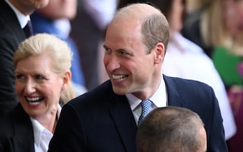 The Prince of Wales smiled before the game