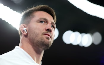 Tom Curry of England inspects the pitch prior to the Rugby World Cup Bronze Final match between Argentina and England