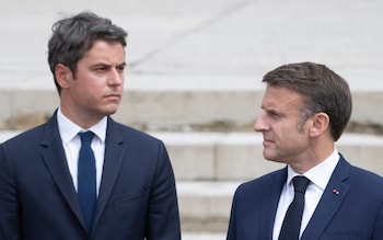 French President Emmanuel Macron with Gabriel Attal