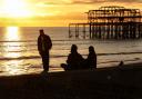 Photographs captured a beautiful sunset in Brighton this week