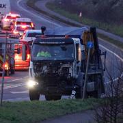 A27 partially blocked after car crash