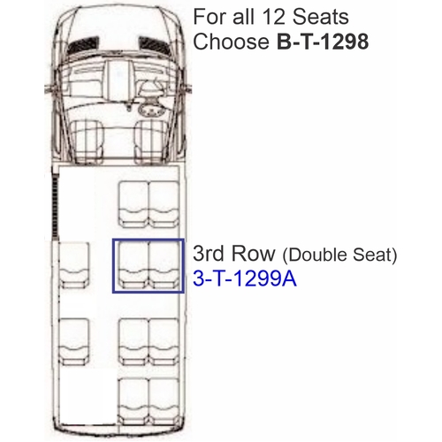 Toyota Hiace Commuter (GDH322R) (02/2019-Current) 12 Seater Bus Wetseat Seat Covers (3rd Row Double Seat)