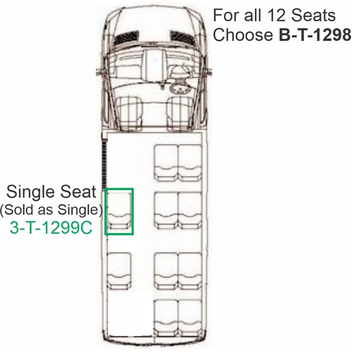 Toyota Hiace Commuter (GDH322R) (02/2019-Current) 12 Seater Bus Wetseat Seat Covers (3rd Row Single Seat)