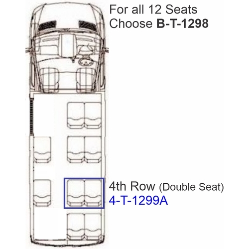 Toyota Hiace Commuter (GDH322R) (02/2019-Current) 12 Seater Bus Wetseat Seat Covers (4th Row Double Seat)